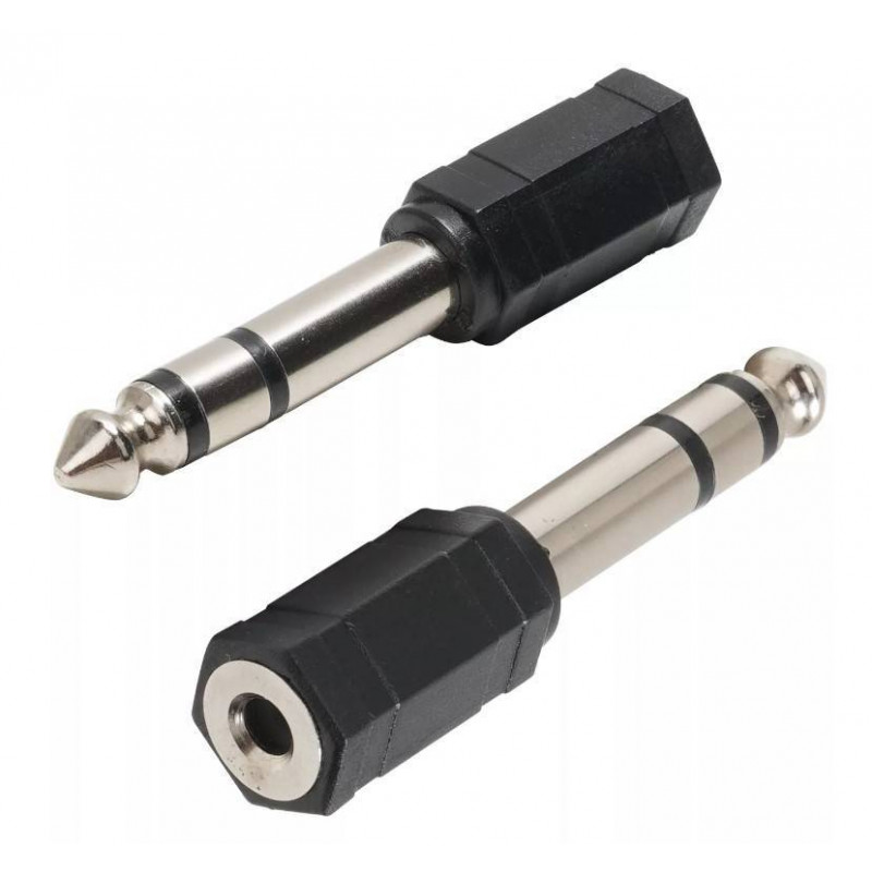 Переходник аудио стерео 6.35мм M (штекер) --> 3.5мм F (гнездо) VCOM <CA546>