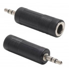 Переходник аудио стерео 3.5мм M (штекер) --> 6.35мм F (гнездо) VCOM <CA545>