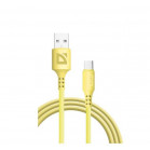 Defender Кабель F207, USB 2.0 (AM) - Type C, 1метр, 2.4А, силиконовая оплетка, жёлтый.