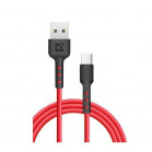 Defender Кабель F181, USB 2.0 (AM) - Type C, 1метр, 2.4А, нейлоновая оплетка, красный.