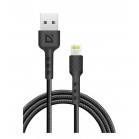 Defender Кабель F181, USB 2.0 (AM) - Apple Lightning (M), 1метр, 2.4А, нейлоновая оплетка, чёрный.