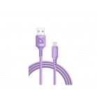 Defender Кабель F207, USB 2.0 (AM) - Apple Lightning (M), 1метр, 2.4А, силиконовая оплетка, фиолетовый.