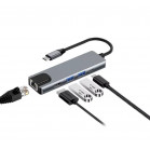 Адаптер USB 3.1 Type-Cm ->HDMI A(m) 4K@30Hz, RJ45, 2XUSB3.0, PD, iOpen <ACU435M>