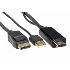Кабель-переходник HDMI(M) +USB---> DP(M)  4K*60Hz 1.8M, VCOM <CG599AC-1.8M>