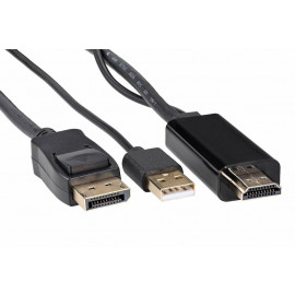 Кабель-переходник HDMI(M) +USB---> DP(M)  4K*60Hz 1.8M, VCOM <CG599AC-1.8M>