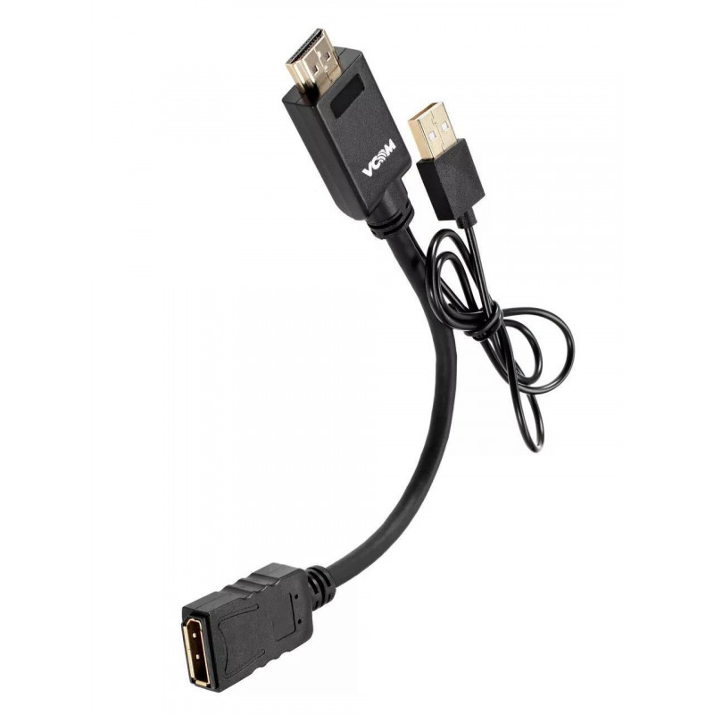 Кабель-переходник HDMI(M) +USB---> DP(F) 0.15m  4K*60Hz VCOM<CG599E>