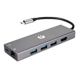 Адаптер Type-Cm --> 6в1 RJ-45+3USB3.0(f) +PD+HDMI1.4 Alum  Shell VCOM <CU459>