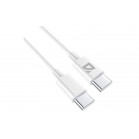 Defender Кабель F182, Type-C (M) - Type-C (M), 2 метра, Power Delivery 30Вт, TPE оплетка, белый.