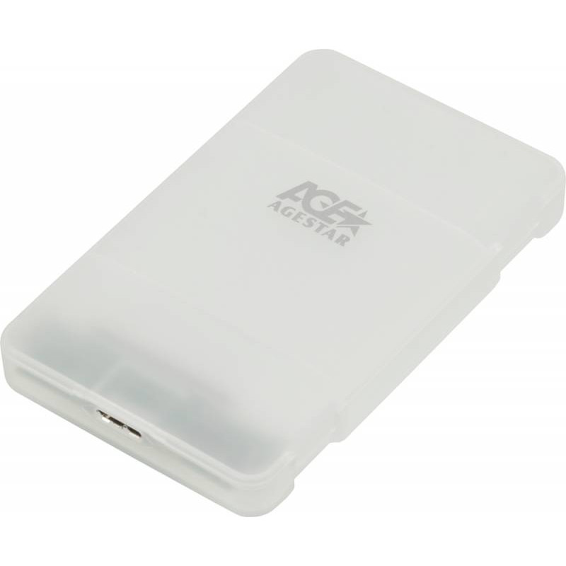 Внешний корпус для HDD/SSD AgeStar 3UBCP3 SATA USB3.0 пластик белый 2.5