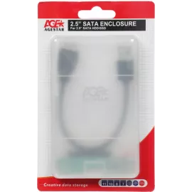 Внешний корпус для HDD/SSD AgeStar 3UBCP3 SATA USB3.0 пластик белый 2.5"