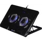 Подставка для ноутбука Digma D-NCP170-2x110 18" 400x288x45мм 52дБ 2xUSB 2x 110ммFAN 1100г Fan-control металл/пластик черный