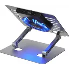 Подставка для ноутбука Digma D-NCP170-1xRGB110 17" 240x230x50мм 28дБ 2xUSB 1x 110ммFAN 790г Fan-control алюминий серый