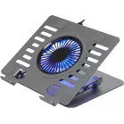 Подставка для ноутбука Digma D-NCP170-1xRGB110 17" 240x230x50мм 28дБ 2xUSB 1x 110ммFAN 790г Fan-control алюминий серый