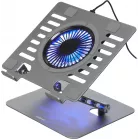 Подставка для ноутбука Digma D-NCP170-1xRGB110 17" 240x230x50мм 28дБ 2xUSB 1x 110ммFAN 790г Fan-control алюминий серый