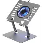 Подставка для ноутбука Digma D-NCP170-1xRGB110 17" 240x230x50мм 28дБ 2xUSB 1x 110ммFAN 790г Fan-control алюминий серый
