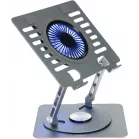 Подставка для ноутбука Digma D-NCP170-1xRGB110-360 17" 240x230x50мм 28дБ 2xUSB 1x 110ммFAN 940г Fan-control алюминий серый