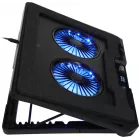 Подставка для ноутбука Digma D-NCP170-2x110RGB 18" 400x288x45мм 52дБ 2xUSB 2x 110ммFAN 1250г Fan-control металл/пластик черный