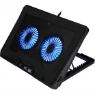 Подставка для ноутбука Digma D-NCP170-2x110RGB 18" 400x288x45мм 52дБ 2xUSB 2x 110ммFAN 1250г Fan-control металл/пластик черный