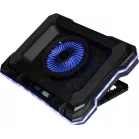 Подставка для ноутбука Digma D-NCP190-1x100RGB 19" 428x316x58мм 52дБ 2xUSB 1x 140ммFAN 1280г Fan-control металл/пластик черный