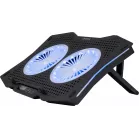 Подставка для ноутбука Digma D-NCP180-2x110RGB 18" 410x280x34мм 20дБ 2xUSB 2x 110ммFAN 700г Fan-control пластик ABS черный