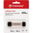 Флеш Диск Transcend 256Gb Jetflash 930С TS256GJF930C USB3.0 золотистый/черный