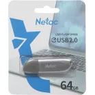 Флеш Диск Netac 64Gb U352 NT03U352N-064G-20PN USB2.0 серебристый