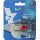 Флеш Диск Netac 32Gb UM2 NT03UM2N-032G-32RE USB3.2 серебристый/красный
