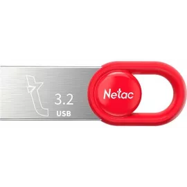 Флеш Диск Netac 128Gb UM2 NT03UM2N-128G-32RE USB3.2 серебристый/красный