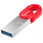 Флеш Диск Netac 128Gb UM2 NT03UM2N-128G-32RE USB3.2 серебристый/красный
