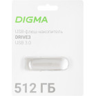 Флеш Диск Digma 512Gb DRIVE3 DGFUM512A30SR USB3.0 серебристый