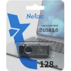 Флеш Диск Netac 128GB U505 NT03U505N-128G-20BK USB2.0 черный/серебристый