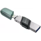 Флеш Диск Sandisk 64GB iXpand SDIX90N-064G-GN6NK USB3.1 зеленый/серебристый