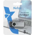 Флеш Диск Netac 8GB U505 NT03U505N-008G-20BK USB2.0 черный/серебристый