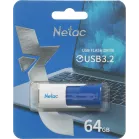 Флеш Диск Netac 64GB U182 NT03U182N-064G-32BL USB3.2 синий/белый