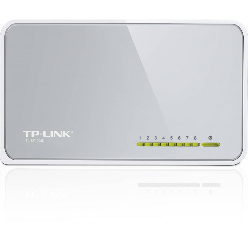 TP-Link TL-SF1008D 8-портовый настольный коммутатор 10/100 Мбит/с, пластиковый корпус