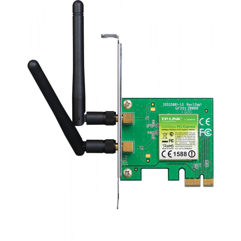 TP-Link TL-WN881ND Wi-Fi адаптер PCI Express N300, до 300 Мбит/с на 2,4 ГГц, 2 внешние антенны