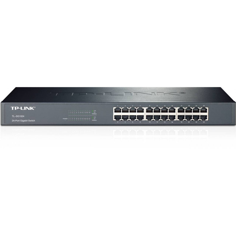 TP-Link TL-SG1024 24-портовый гигабитный коммутатор, стальной корпус высотой 1U, монтируется в 19-дюймовую стойку