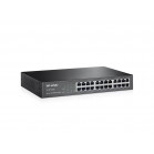 TP-Link TL-SF1024D 24-портовый коммутатор 10/100 Мбит/с, стальной корпус высотой 1U, монтируется в 13-дюймовую стойку