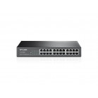 TP-Link TL-SF1024D 24-портовый коммутатор 10/100 Мбит/с, стальной корпус высотой 1U, монтируется в 13-дюймовую стойку