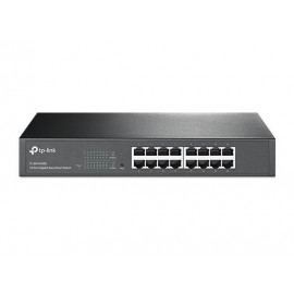 TP-Link TL-SG1016DE Easy Smart 16‑портовый гигабитный коммутатор, 16 гигабитных портов RJ45, стальной корпус высотой 1U