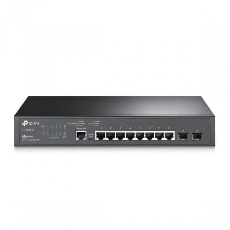 TP-Link SG3210 Управляемый коммутатор JetStream уровня 2+ с 8 гигабитными портами RJ45 и 2 портами SFP