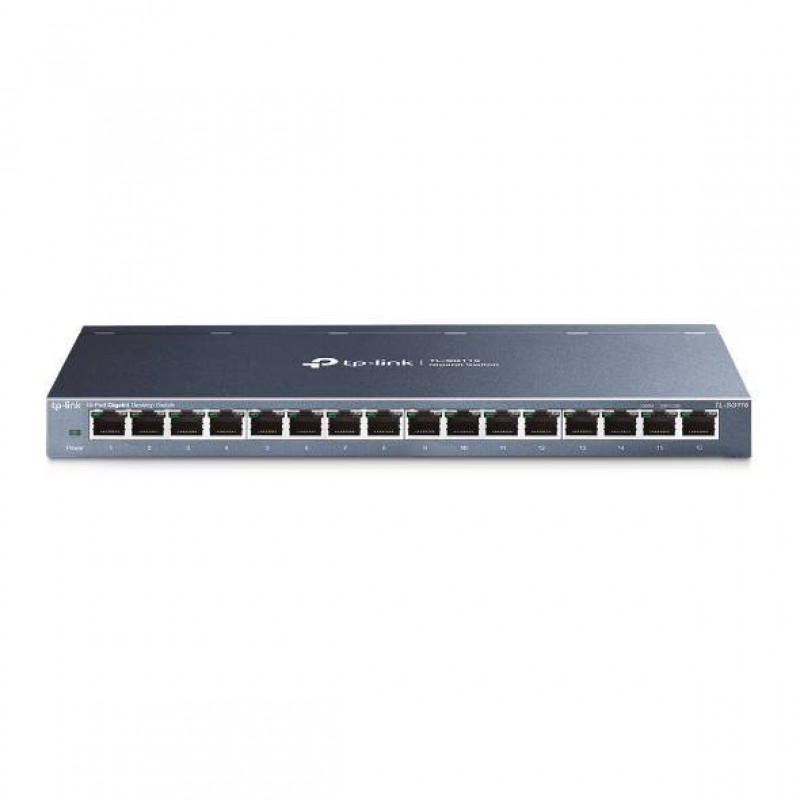 TP-Link TL-SG116 16-портовый гигабитный настольный коммутатор, 16 гигабитных портов RJ45, стальной корпус