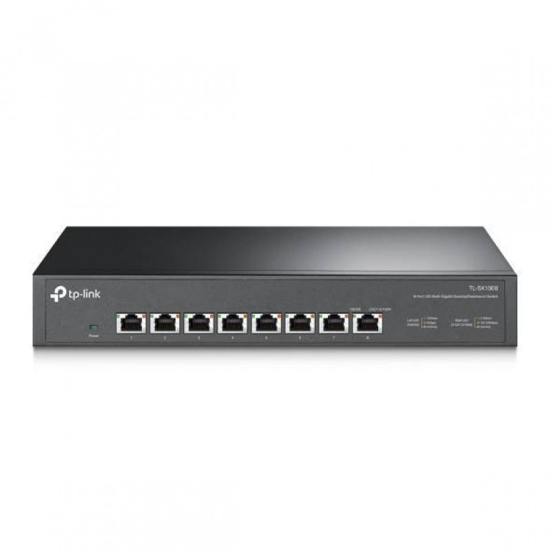 TP-Link TL-SX1008 8-портовый коммутатор 10 Гбит/с, 8 портов RJ45 10 Гбит/с, стальной корпус высотой 1U