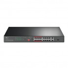 TP-Link TL-SL1218P 18-портовый коммутатор с 16 PoE+ портами 10/100 Мбит/с и 2 гигабитными портами