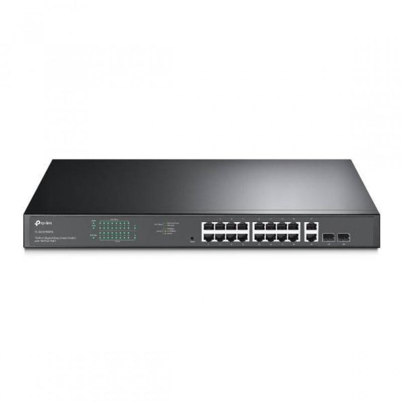 TP-Link TL-SG1218MPE Easy Smart 18‑портовый гигабитный коммутатор с 16 портами PoE+, 2 комбо гигабитных SFP-слота