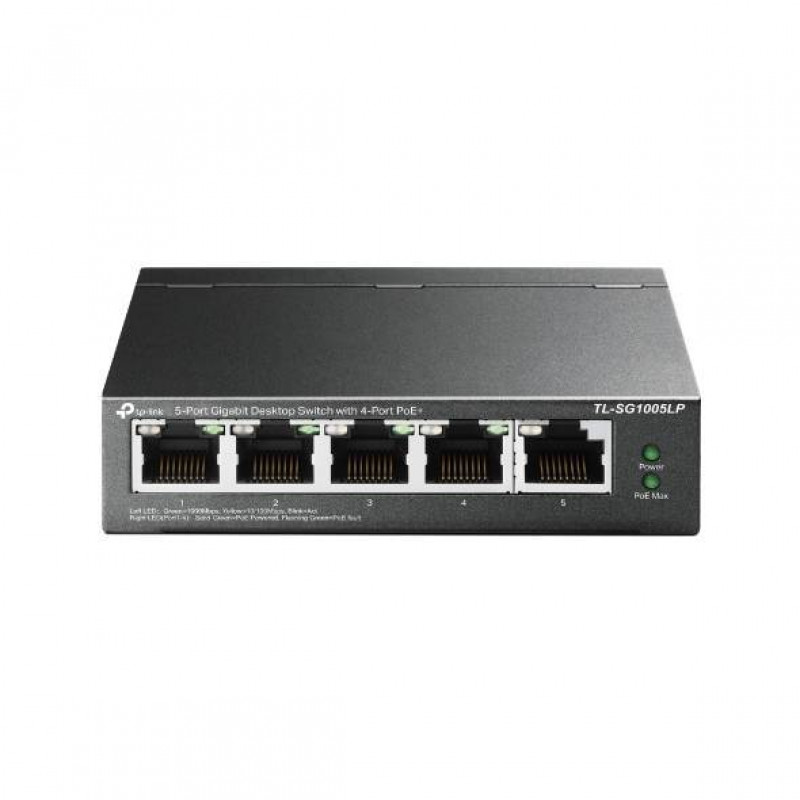 TP-Link TL-SG1005LP 5-портовый гигабитный настольный коммутатор с 4 портами PoE+, стальной корпус