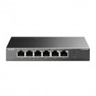 TP-Link TL-SF1006P 6-портовый настольный коммутатор 10/100 Мбит/с с 4 портами PoE+, стальной корпус