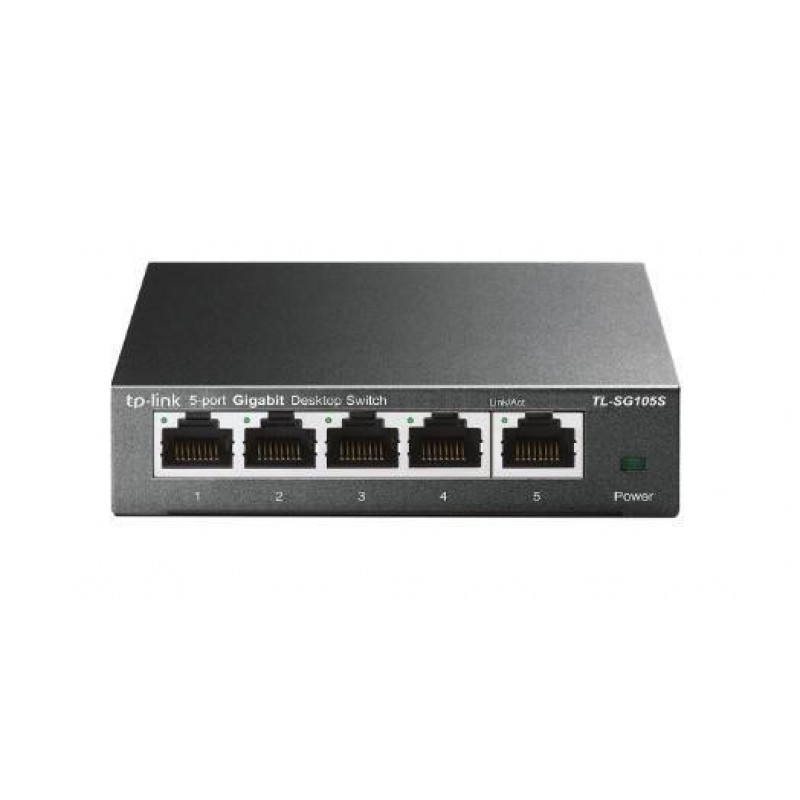 TP-Link TL-SG105S 5-портовый гигабитный настольный коммутатор, 5 гигабитных портов RJ45, стальной настольный корпус