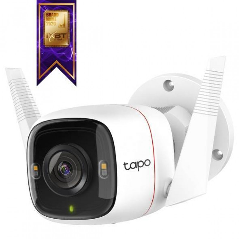 TP-Link Tapo C320WS Уличная Wi-Fi камера, 2560×1440 (2K), Wi-Fi 2,4 ГГц, 2T2R, 2 внешние антенны, 1 порт Ethernet