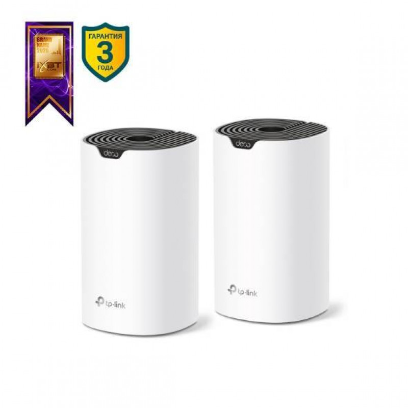TP-Link Deco S7(2-pack) Домашняя Mesh Wi-Fi система AC1900, до 600 Мбит/с на 2,4 ГГц + до 1300 Мбит/с на 5 ГГц